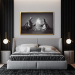 Cargar imagen en el visor de la galería, Cuadro Decorativo Fauna 007 - Hipopótamos Blanco y Negro
