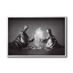 Cargar imagen en el visor de la galería, Cuadro Decorativo Fauna 007 - Hipopótamos Blanco y Negro
