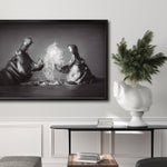 Cargar imagen en el visor de la galería, Cuadro Decorativo Fauna 007 - Hipopótamos Blanco y Negro

