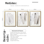 Cargar imagen en el visor de la galería, Set 3 Cuadros Decorativos Abstracto Negro Arena 006 - Arte Elegante en Tonos neutros Estilo Boho Minimalista
