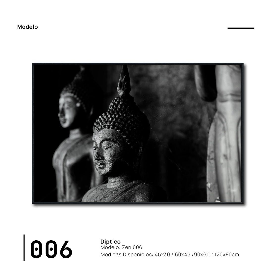 Cuadro Decorativo - Zen 006 - Buda en Meditación - Estatuas