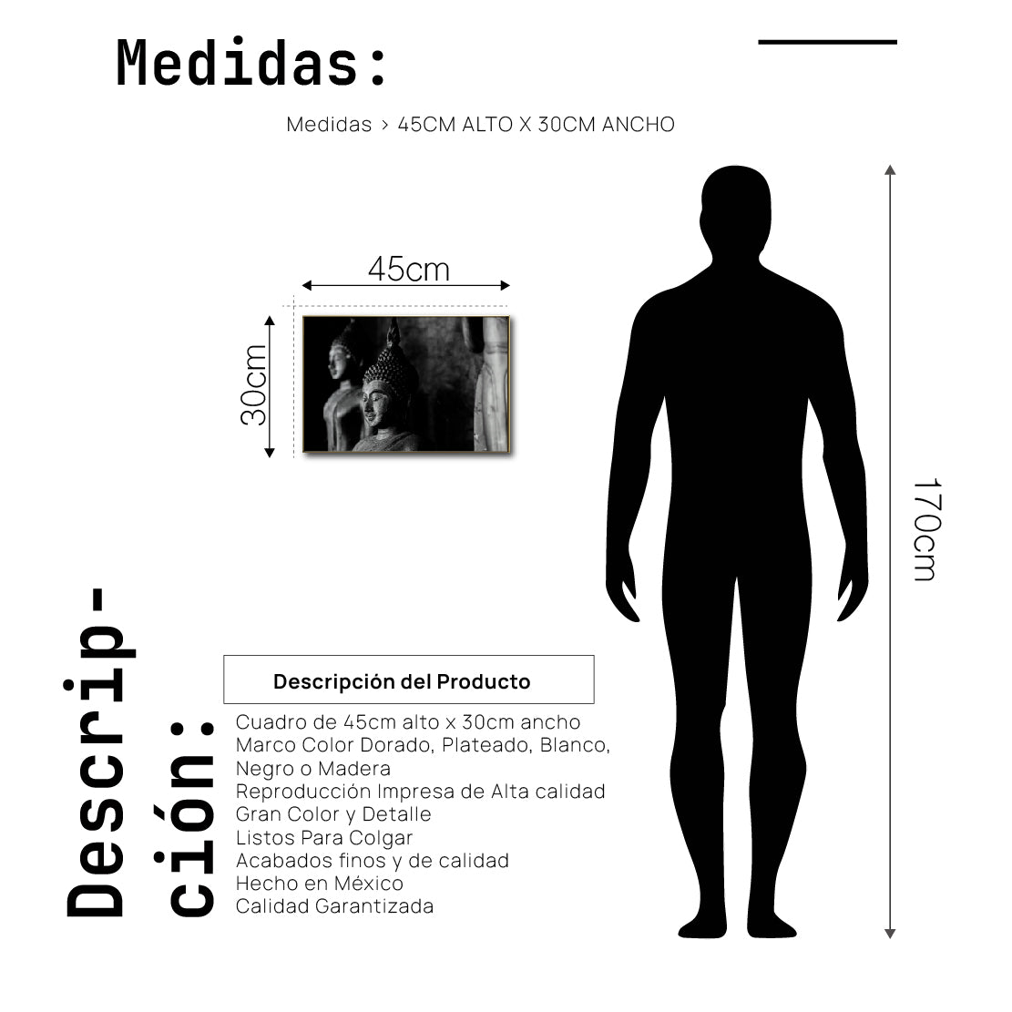 Cuadro Decorativo - Zen 006 - Buda en Meditación - Estatuas