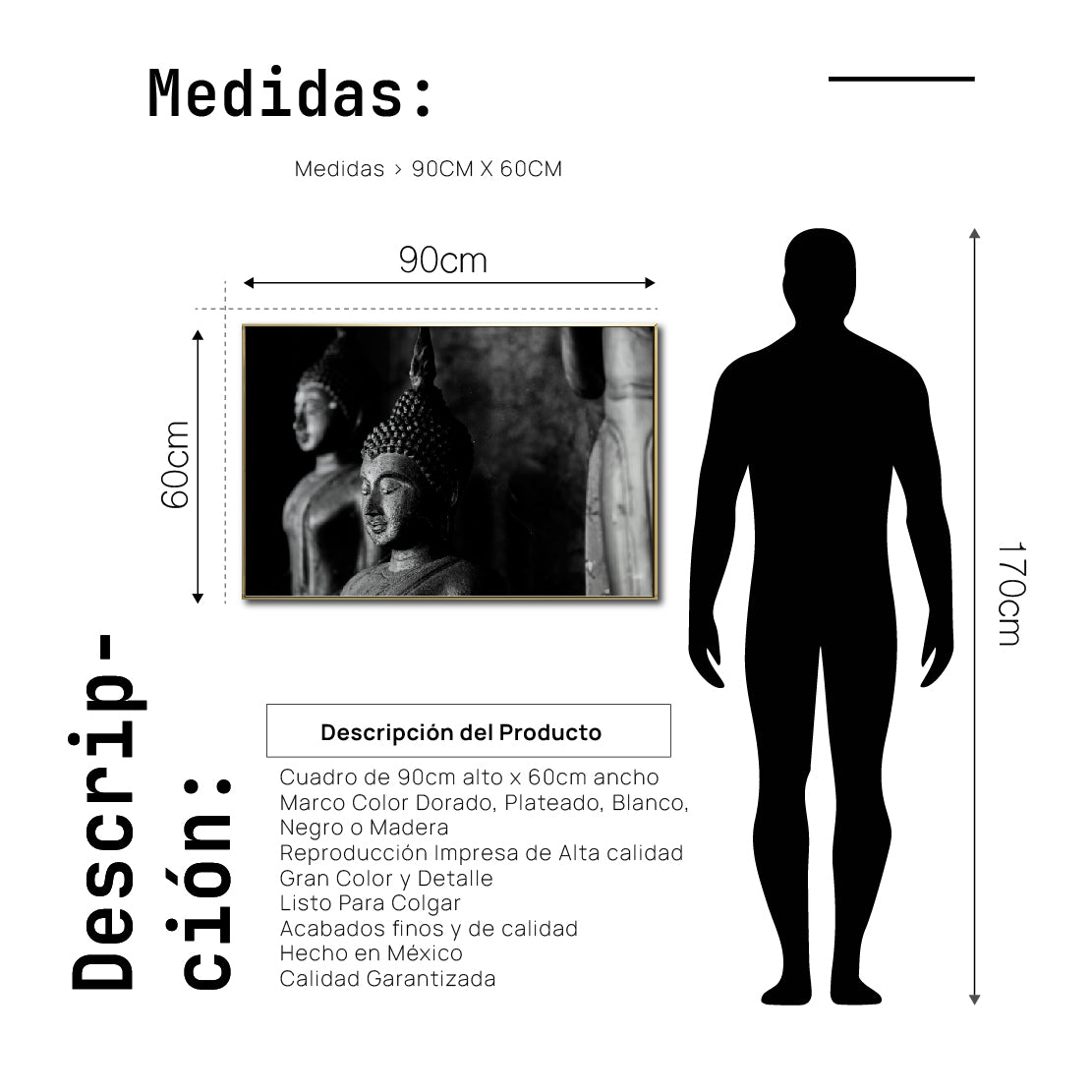 Cuadro Decorativo - Zen 006 - Buda en Meditación - Estatuas