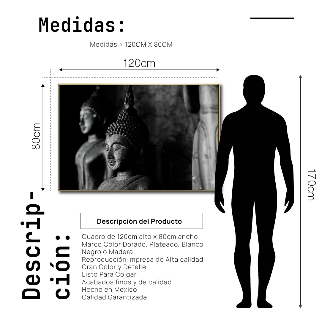 Cuadro Decorativo - Zen 006 - Buda en Meditación - Estatuas