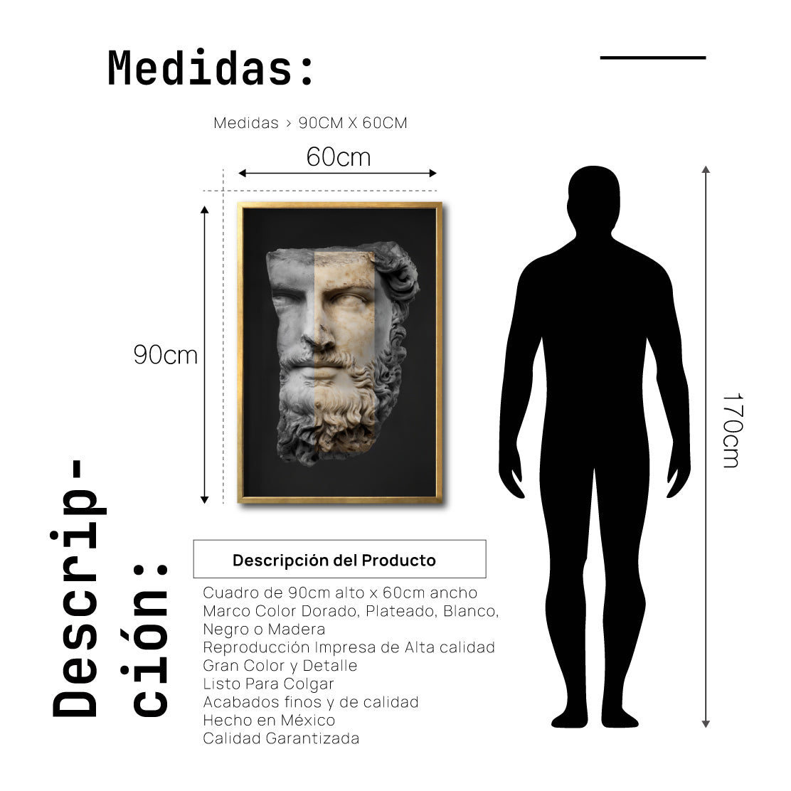 Cuadro Decorativo Esculturas 007 - Para Credenza