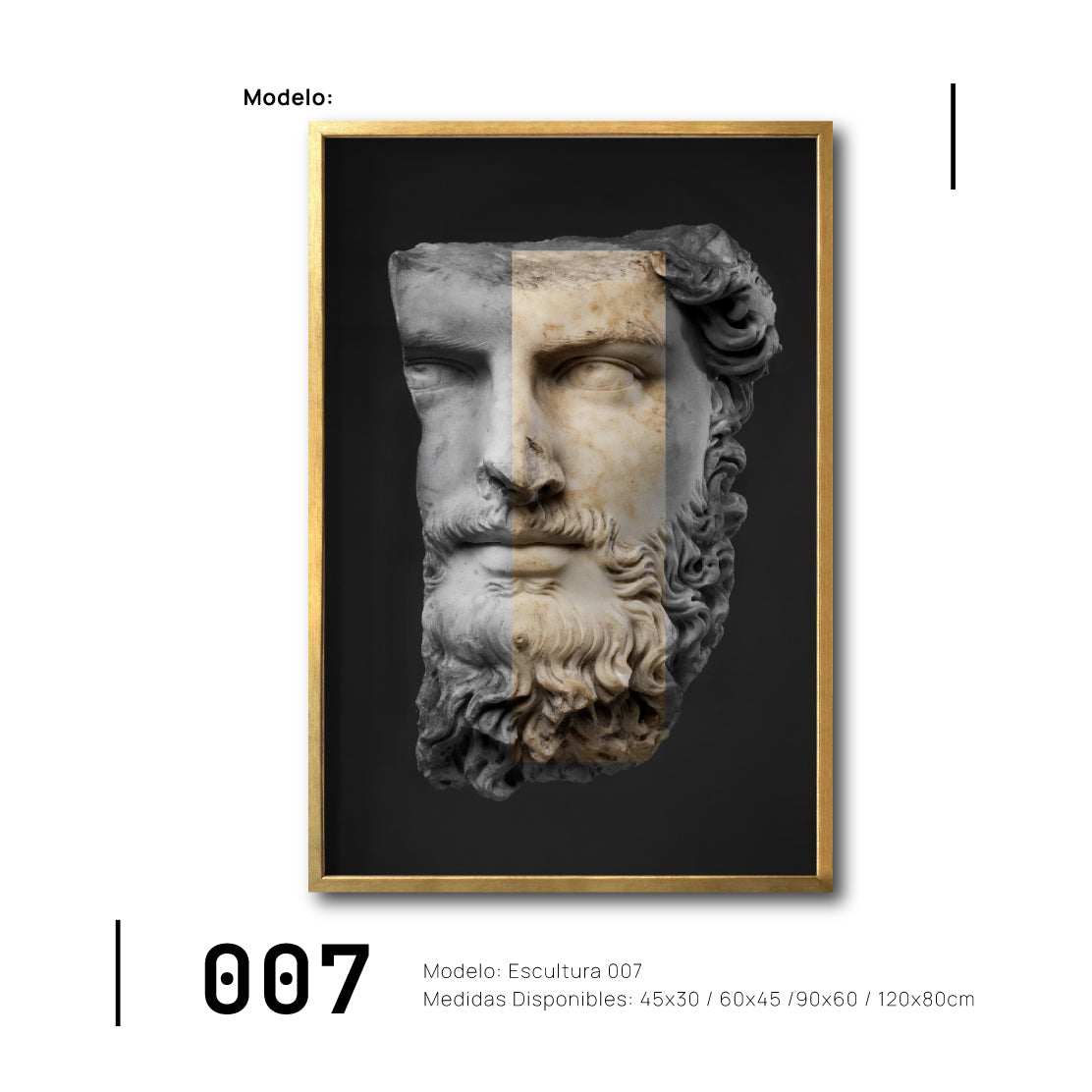 Cuadro Decorativo Esculturas 007 - Para Credenza