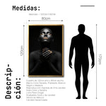 Cargar imagen en el visor de la galería, Cuadro Decorativo Black Woman 007 - Mujer Negra Africana con Dorado
