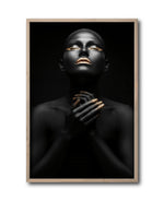 Cargar imagen en el visor de la galería, Cuadro Decorativo Black Woman 007 - Mujer Negra Africana con Dorado
