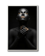 Cargar imagen en el visor de la galería, Cuadro Decorativo Black Woman 007 - Mujer Negra Africana con Dorado
