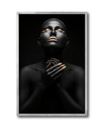 Cargar imagen en el visor de la galería, Cuadro Decorativo Black Woman 007 - Mujer Negra Africana con Dorado
