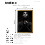 Cargar imagen en el visor de la galería, Cuadro Decorativo Black Woman 007 - Mujer Negra Africana con Dorado
