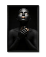 Cargar imagen en el visor de la galería, Cuadro Decorativo Black Woman 007 - Mujer Negra Africana con Dorado

