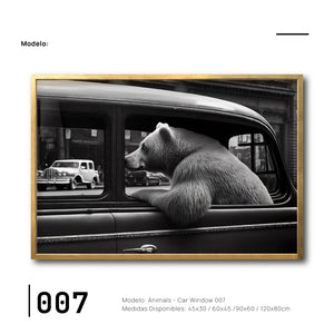 Cuadro Decorativo Animals Car Window 007