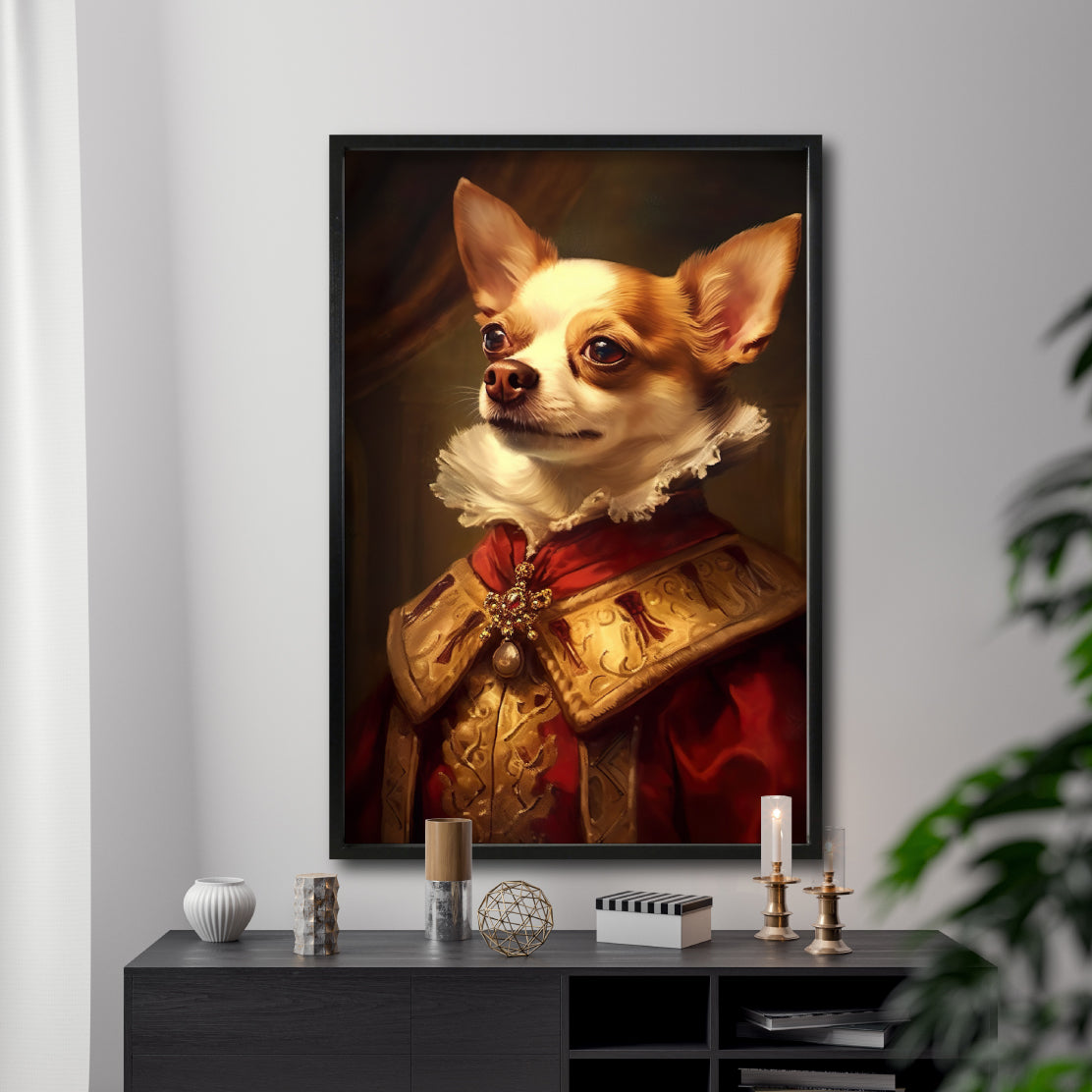 Cuadro Decorativo Perros Epoca 007 - Chihuahua Aristócrata