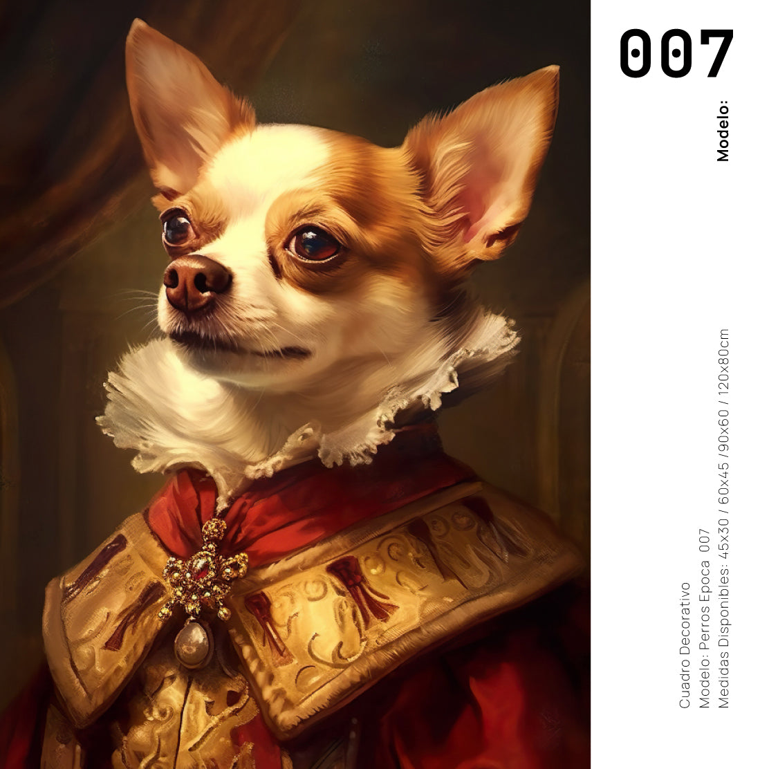 Cuadro Decorativo Perros Epoca 007 - Chihuahua Aristócrata