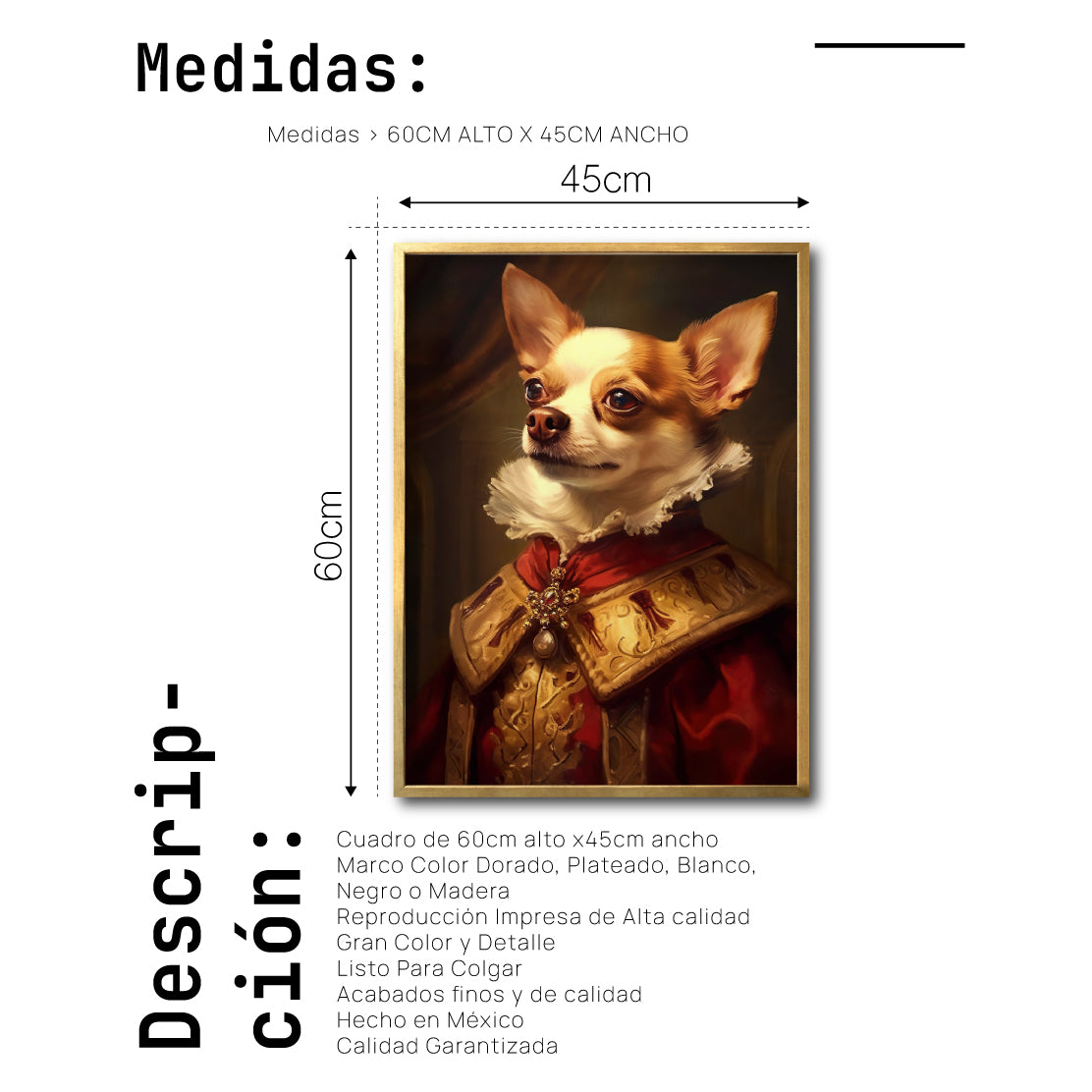 Cuadro Decorativo Perros Epoca 007 - Chihuahua Aristócrata