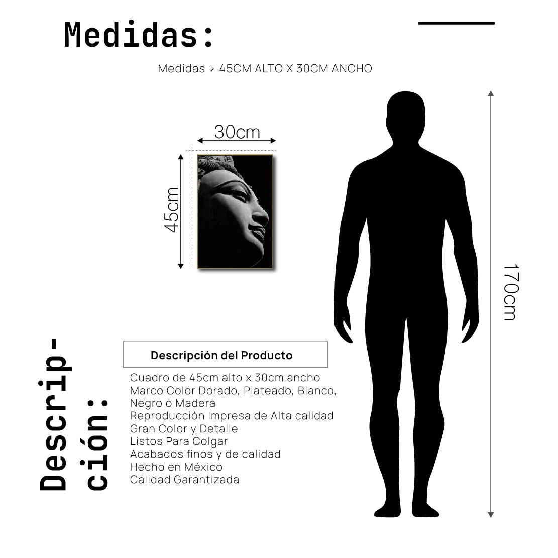 Cuadro Decorativo - Zen 007 - Cara de Buda
