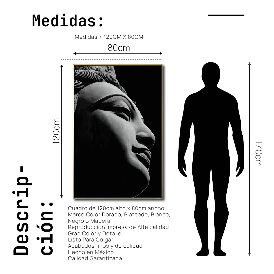 Cuadro Decorativo - Zen 007 - Cara de Buda