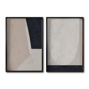 Set Cuadros Decorativos Abstract Colors 008 - Arte Abstracto en Beige y Negro