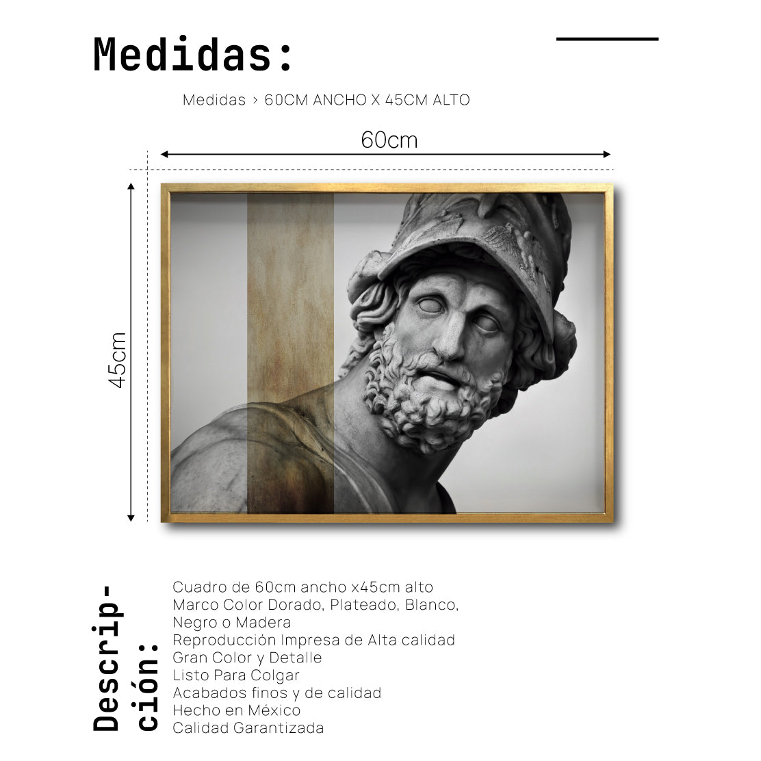 Cuadro Decorativo Esculturas 008 Menelao para Comedor