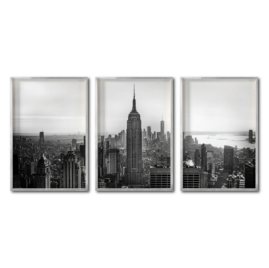 Set Cuadros Decorativos NY 008 -    Triptico New York Manhattan Empire State