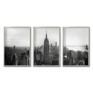 Set Cuadros Decorativos NY 008 -    Triptico New York Manhattan Empire State