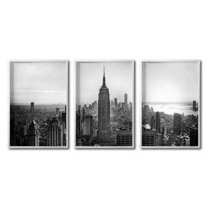 Set Cuadros Decorativos NY 008 -    Triptico New York Manhattan Empire State