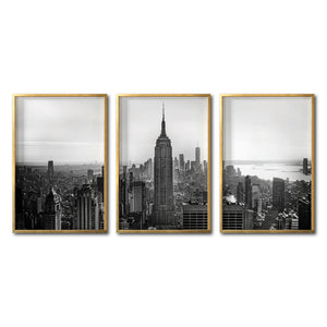 Set Cuadros Decorativos NY 008 -    Triptico New York Manhattan Empire State