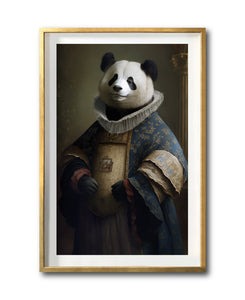 Cuadro Decorativo Animales Época 008 - Caballero Panda Aristocrata