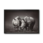 Cargar imagen en el visor de la galería, Cuadro Decorativo Fauna 008 - Pareja Rinocerontes Blanco y Negro
