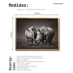 Cargar imagen en el visor de la galería, Cuadro Decorativo Fauna 008 - Pareja Rinocerontes Blanco y Negro
