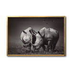 Cargar imagen en el visor de la galería, Cuadro Decorativo Fauna 008 - Pareja Rinocerontes Blanco y Negro
