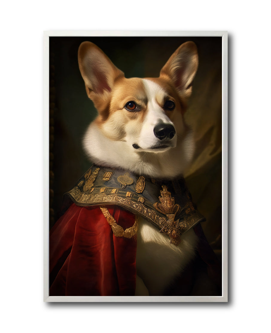 Cuadro Decorativo Perros Epoca 008 - Corgi Aristocrata