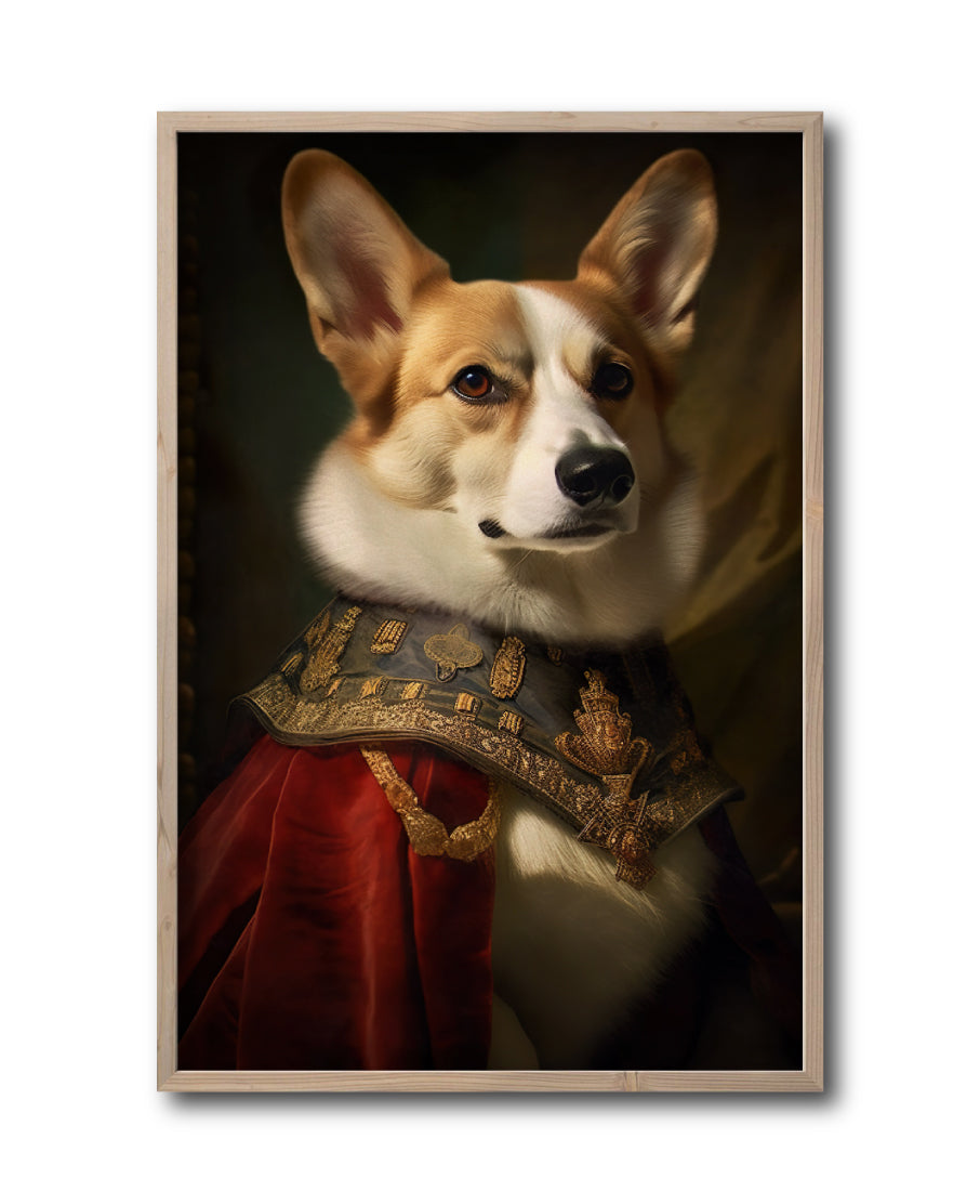 Cuadro Decorativo Perros Epoca 008 - Corgi Aristocrata