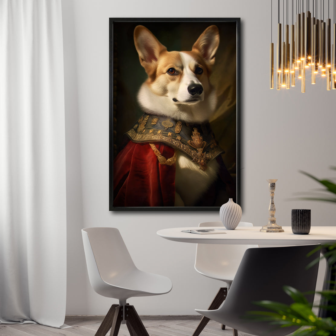 Cuadro Decorativo Perros Epoca 008 - Corgi Aristocrata