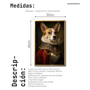 Cuadro Decorativo Perros Epoca 008 - Corgi Aristocrata