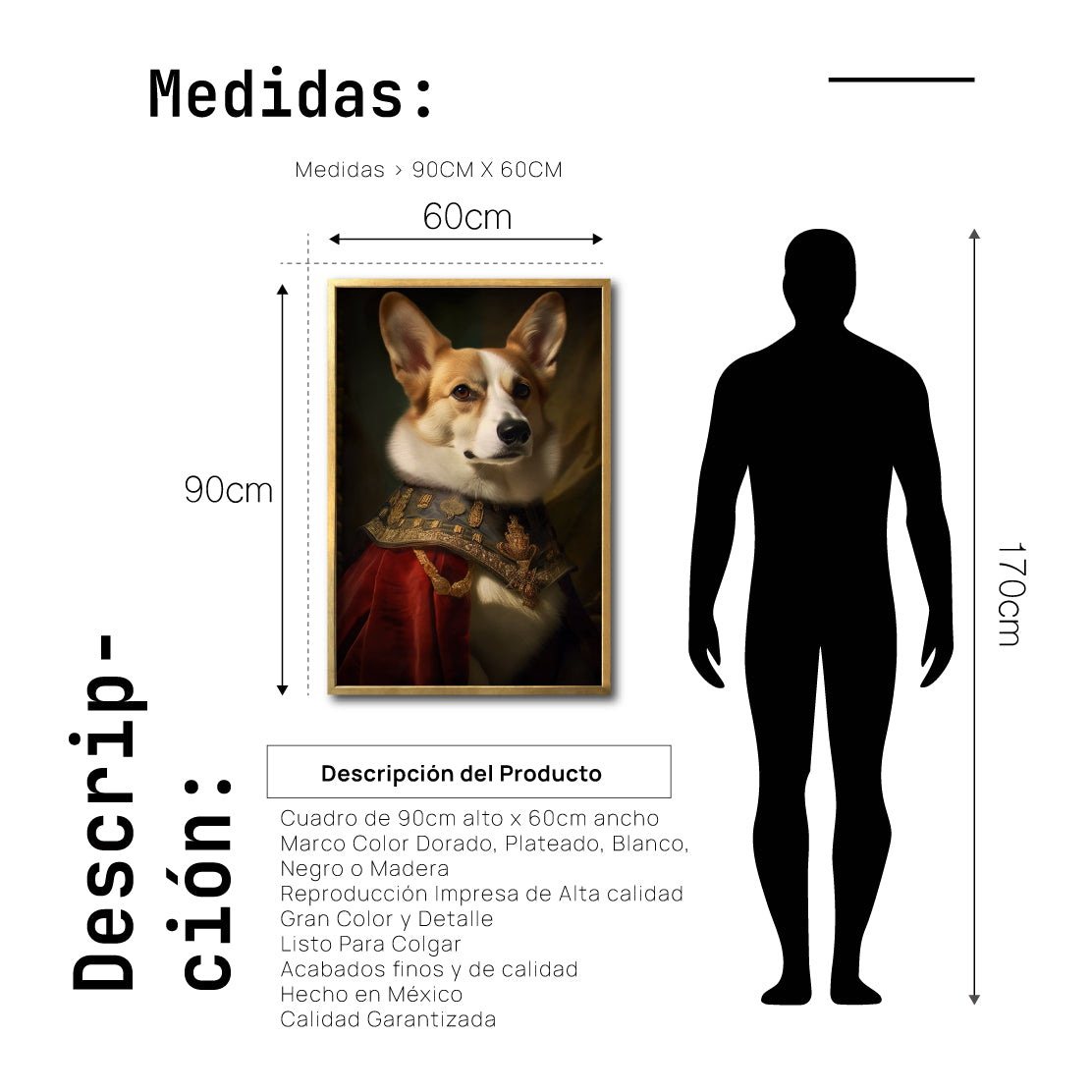 Cuadro Decorativo Perros Epoca 008 - Corgi Aristocrata