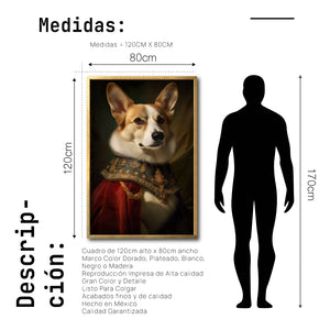 Cuadro Decorativo Perros Epoca 008 - Corgi Aristocrata