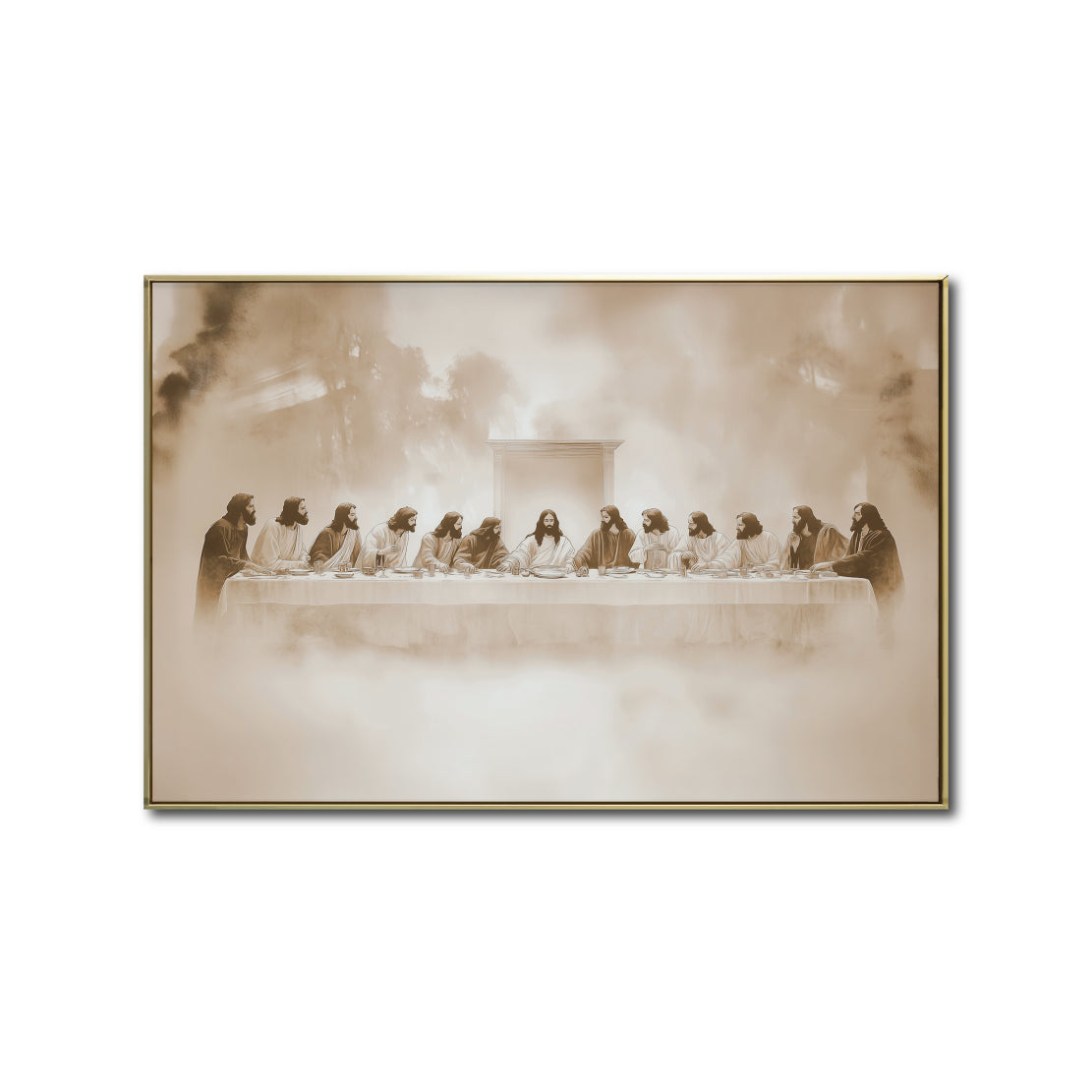 Cuadro Decorativo - Religión 008 - La Última Cena, Arte Cristiano Abstracto, Jesús y sus discípulos.