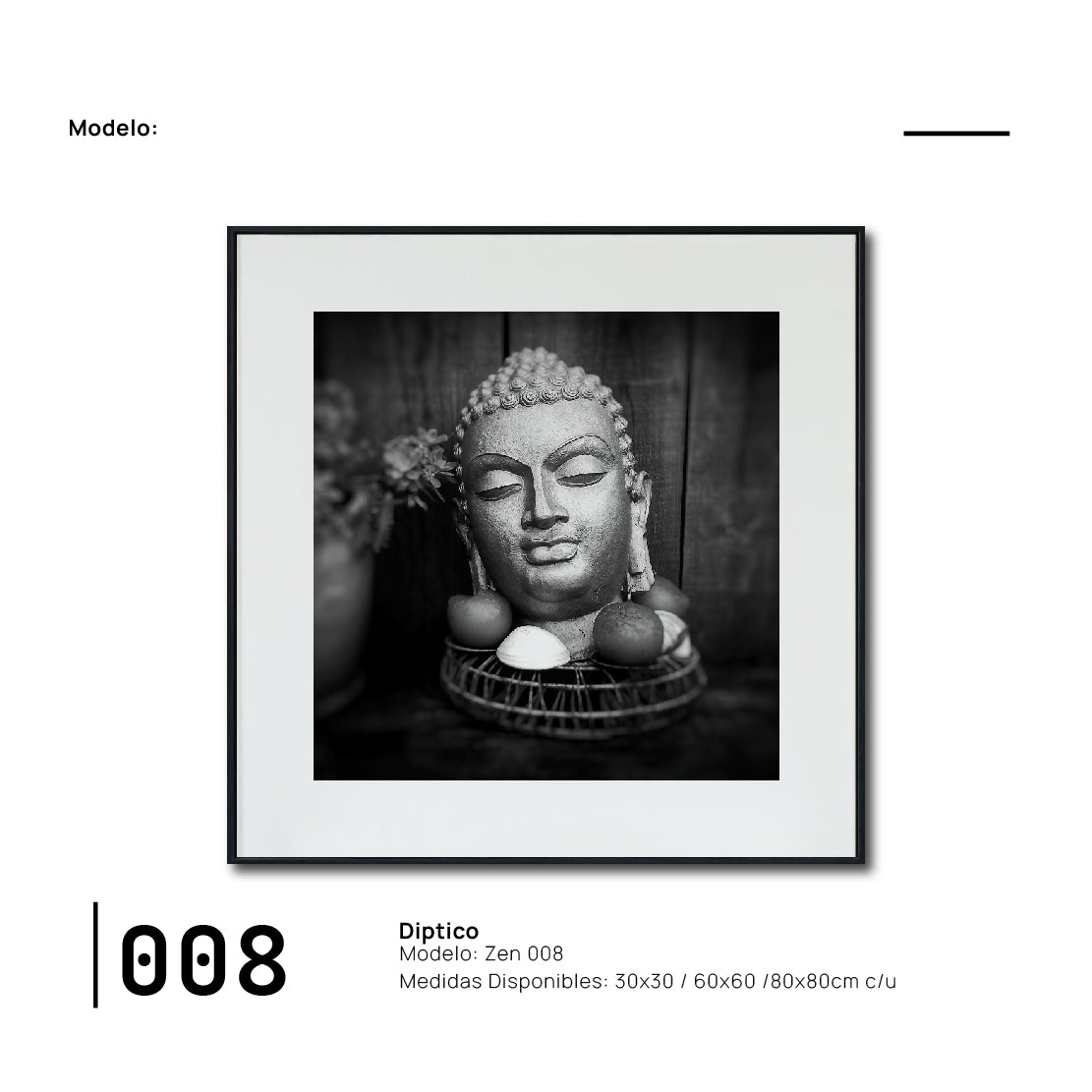 Cuadro Decorativo - Zen 008 - Cabeza de Buda