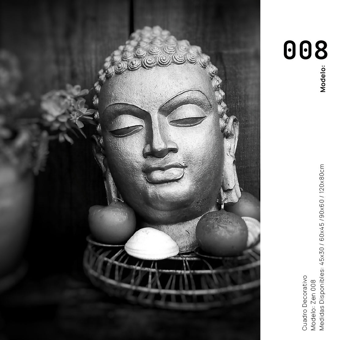 Cuadro Decorativo - Zen 008 - Cabeza de Buda