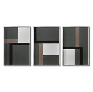 Set 3 Cuadros Decorativos Abstract Colors 009 - Para Credenza
