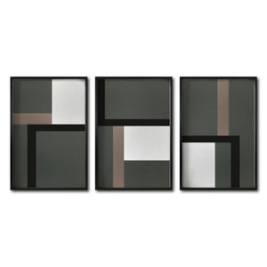 Set 3 Cuadros Decorativos Abstract Colors 009 - Para Credenza