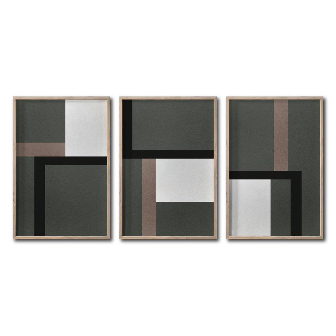 Set 3 Cuadros Decorativos Abstract Colors 009 - Para Credenza
