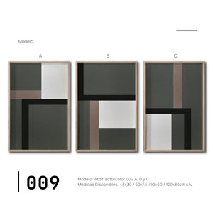 Set 3 Cuadros Decorativos Abstract Colors 009 - Para Credenza