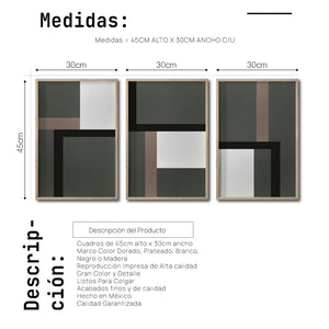 Set Cuadros Decorativos Abstract Colors 009 - Para Recámara
