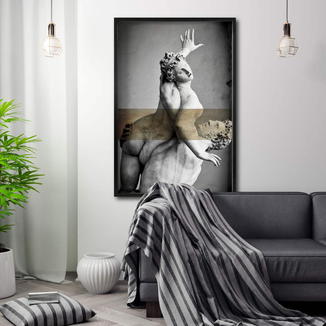 Compra lienzos decorativos  Canvas de Esculturas online para tu comedor , rapto de Proserpina decorando sala elegante