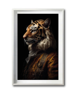 Cuadro Decorativo Animales Época 009 - Caballero Tigre Vintage