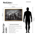 Cargar imagen en el visor de la galería, Cuadro Decorativo Fauna 009 - Familia Elefantes Blanco y Negro
