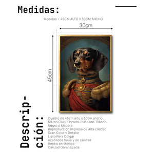 Cuadro Decorativo Perros Epoca 009 - Salchicha Aristocrata